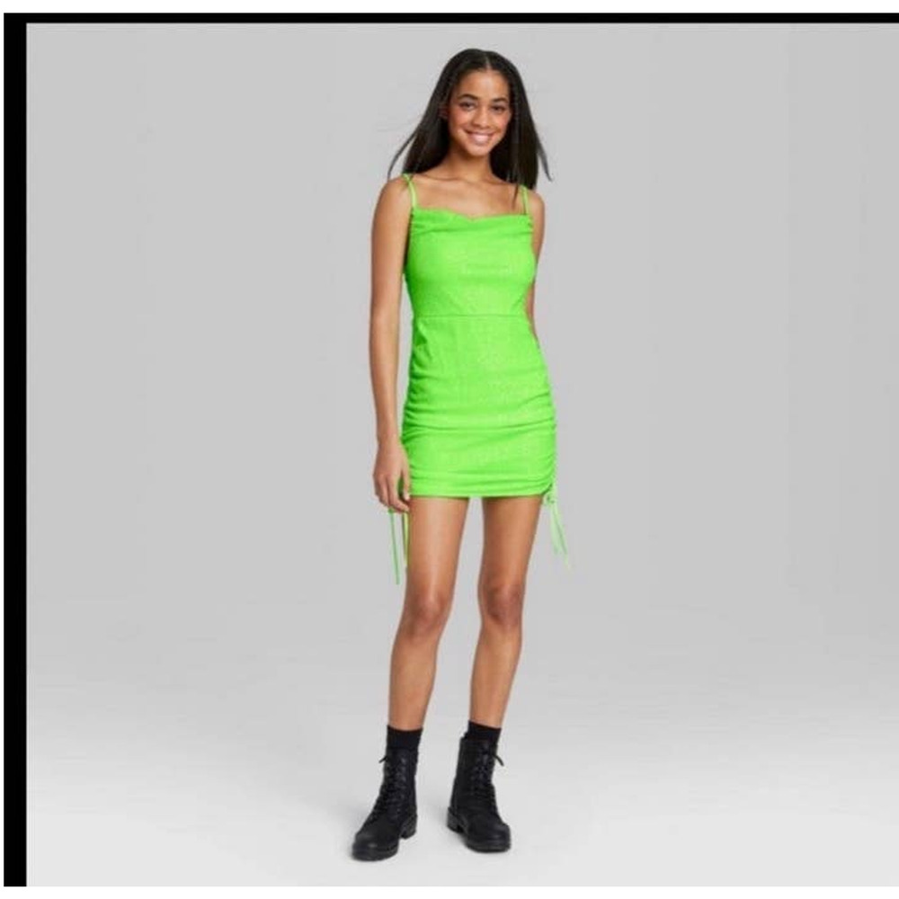 Women's  Sequin Neon Green Bodycon Dress Wild fable- Small  NWT